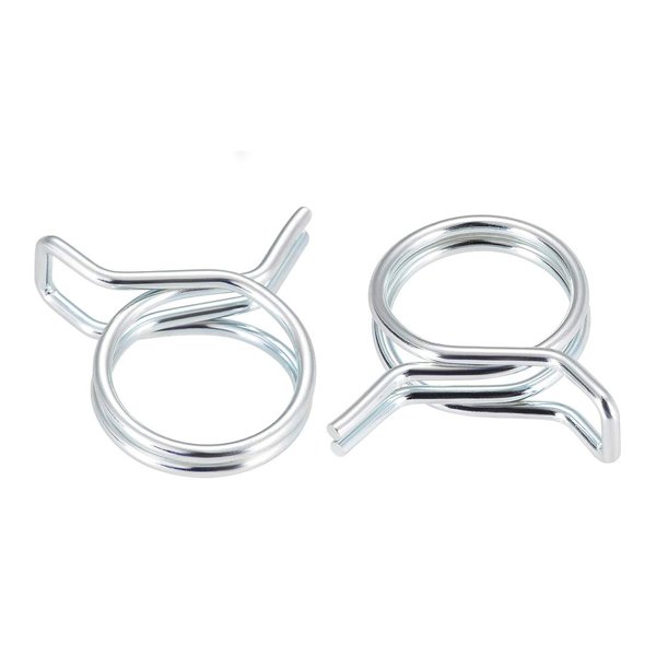 uxcell Double Wire Spring Hose Clamp 18mm Inner Dia Fit 18.5-20mm OD Hose Fuel Line Silicone Tube Spring Clips Zinc Plated 10Pcs
