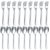 Gymdin 24 Pieces Spoons and Forks Set, Food Grade Stainless Steel Flatware Cutlery Set, Silverware Forks and Tablespoon for Home, Kitchen and Restaurant, Mirror Polished, Dishwasher Safe