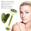 Jade Roller Gua Sha Scarping Tool, Natural Jade Face Beauty Roller Skin Care Tools, Jade Roller Set for Face Eye Neck Body Massage