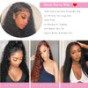 12A 13x6 Deep Wave Lace Front Wigs Human Hair 220% Density 13x6 HD Transparent Frontal Wigs Human Hair for Women Deep Curly Glueless Wigs Human Hair Pre Plucked with Baby Hair Natural Black 26 Inch