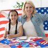 Humyoun 24 Set Veterans Day Craft Patriotic Religious Craft Kit Love Jesus and America Too Sign Craft for Kid DIY Bible Patriotic Art Craft Red White Blue Ornament Sign for VBS Sunday School Classroom