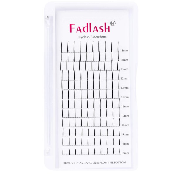 Lash Spikes Extension D Curl Mixed Tray Fairy Lashes Premade Spikes Eyelash Extensions Super Thick Spikes Individual Lashes Preamde Fans (D Curl, 8-14mm)