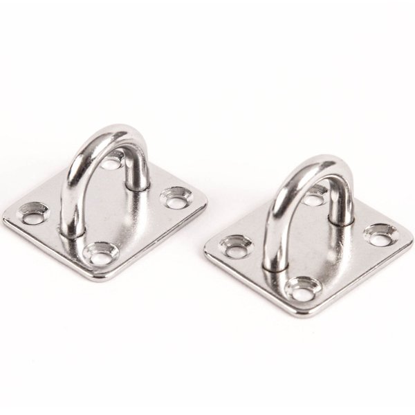 Red Hound Auto 2 Stainless Steel 316 6mm Square Eye Plates 1/4 Inches Marine SS Pad Boat Rigging
