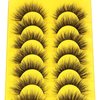 False Eyelashes Fluffy Mink Lashes 3D Volume Cat Eye Lashes 15mm Thick Handmade Fake Eyelashes Soft No Burden Strip Lashes,7 Pairs Lashes Pack by ESHARP