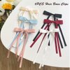 Ahoney 6pcs Satin Bow Hair Clips for Women Girls, Hair Bows Ribbons for Hair Bowknot Hair Clips with Long Tail, Coquette Long Hair Accessories Barrettes Hair Clips With Bow (Classic)