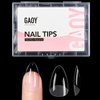 GAOY Short Almond Nail Tips, 240Pcs Soft Pre-shaped Acrylic Nail Tips, 12 Sizes Half Matte Full Cover Fake Press on Nails Tips, Nail Extension Tips