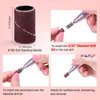 MelodySusie 100 Pcs Professional Sanding Bands Nail Manicure 180 Grit File Sand Piece Set For Nail Drill Bits