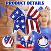 10 Pcs 4th of July Glitter Cheer Hair Bows 8'' Patriotic Cheerleader Hair Bows Red White Blue America Flag Hair Bow with Elastic Ponytail Holder Independence Day Hair Accessory for Kids (Stylish)