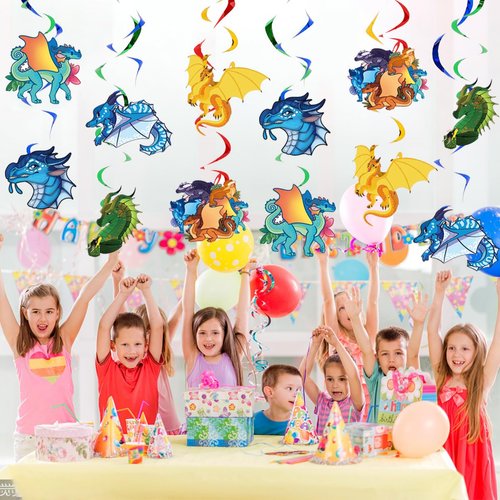 ADRICH wings of fire Party Supplies 12*Hanging Swirls for wings of fire Birthday Decorations, Kids Boys and Girls for Birthday Party Decorations Happy Theme.
