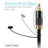 FosPower 24K Gold Plated Toslink Digital Optical Audio Cable (S/PDIF) - [Zero RFI & EMI Interference] Metal Connectors & Ultra Durable Nylon Braided Jacket (3ft)