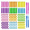 60pcs Heatless Hair Curlers Spiral and Wave Styling Kit 2 Styles No Heat Curlers with 2 Pieces Hooks for Women Girl's Short Medium and Long Hair((9.8 Inch/25 cm)