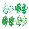 4Pcs St. Patrick's Day Hair Clips/Headbands Handmad Irish Green Shamrock HairBand Lucky Shamrock Hair Clips Costume Hair Accessory for Women, Girls (LLucky Hair Clips)
