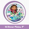 Unique Gabby's Dollhouse Party Supplies Pack for 16 Guests - Gabby Dollhouse Plates and Napkins, Table Cover, Forks, Sticker, Gabbys Doll House Birthday Party Decorations, Officially Licensed