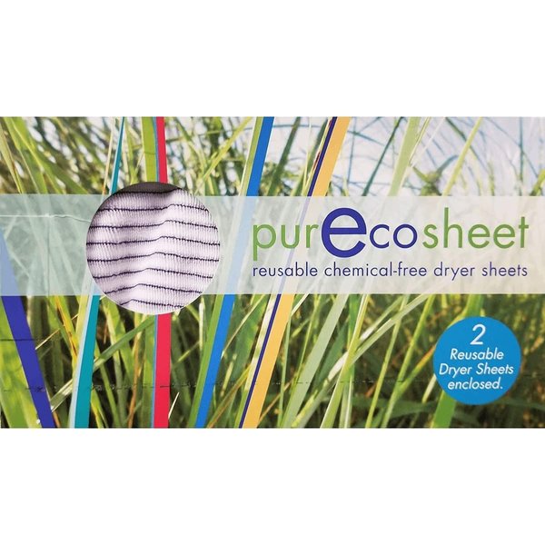 Purecosheet - Reusable Dryer Sheets | Cost effective (500+ loads), Chemical Free & Vegan Dryer Sheet | Safe For Infants & Allergy/Eczema Sufferers | Hypoallergenic | 2 Count
