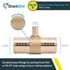 SharkBite 1-1/2 x 1-1/2 x 1/2 Inch Brass Crimp Reducing Tee, PEX Pipe, PE-RT, UC08414116