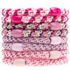 AXEN 8PCS Elastic Hair Tie for Women Girls, Cotton Bands Soft Woven Ponytail Holders for Thick Hair and Curly Hair, Pink Series