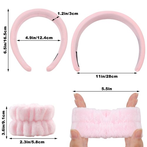 vivinin 6pcs Spa Headband and Wristband Set, Headband For Washing Face, Makeup Headband for Women Girl, Hair Band for Washing Face/Yoga Sport