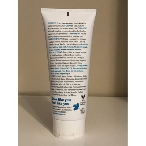 Vasanti Brighten Up! Enzymatic Face Rejuvenator Exfoliating Cleanser enriched with Papaya, Microcrystals and Aloe - 7.05 oz (200 g)