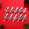 Christmas Snowflake Hair Clips Holiday Rhinestone Snowflake Hairpins for Women Girls Winter Festive Hair Accessory Christmas Party New Year Gifts (Silver)