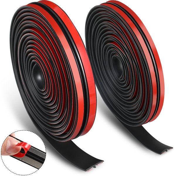 2 Pieces Windshield Trim Windshield Rubber Stripping Car Weather Stripping Car Weather Stripping T Shape Sealing Strip for Car Front Rear Windshield(22 Feet)