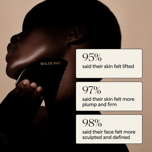 WILDLING Empress Stone Gua Sha Facial Tool I Facial Massage Tool to Lift, Plump, Tone + Sculpt I Patented Design Crafted with 100% Authentic Bian Stone