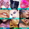MEICOLY Navy Blue Body Glitter,Mermaid Sequins Face Glitter Gel,Chunky Glitter Face Paint,Holographic Glitter for Face/Body/Hair/Eye/Lip,Sparkly Body Glitter for Women and Kids