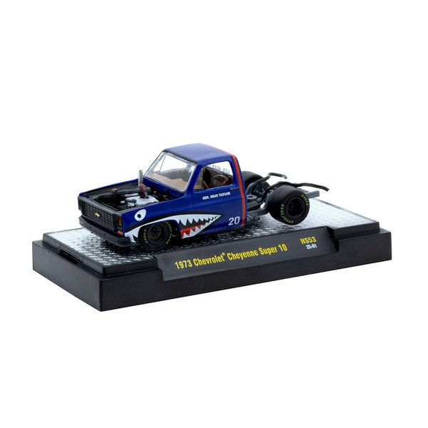 Diecast Collectibles Model Car Compatible with M2 Machines 1:64 1973 Chevrolet Cheyenne Super 10 Bedless Truck Blue Limited Edition 31500-HS53