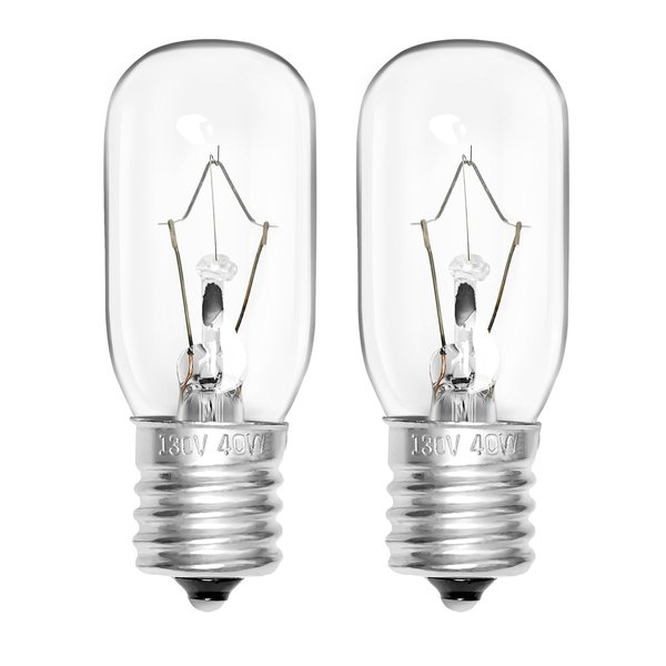 Belleone 2pcs Microwave Bulb WB36X10003-125V 40W Oven Light Bulb Compatible with GE LG Frigidaire Kenmore, Universal Type Stove Incandescent Warm White Light Lamp Replacement E17 Base Socket