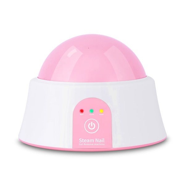 Steam Remover Steam Nail Polish Remover Machine Gel Nail Steamer, Remove Nail Gel Polish Safely without Damaging Nail Bed, Pink