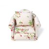 Dollhouse Couch with Pillow 1 12 Scale Miniature Sofa Arm Chair Living Room Furniture Wooden Fabric Frame Single Reading Chair Artificial House Room Scene Decoration (Pink)