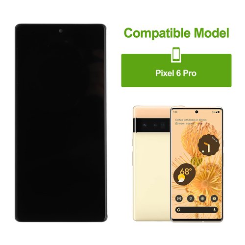 TFT LCD Digital Display Replacement Compatible with Google Pixel 6 Pro GLUOG G8VOU (NO Fingerprint) LCD Display Touch Screen Digitizer Assembly with Repair Tools-6.8inch