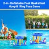Cicosovea Pool Toys Pool Floats for Kids Adult, Inflatable Pool Basketball Hoop & Ring Toss Game, Swimming Pool Games for Adults and Family, Outdoor Party Pool Floats Water Toy for Kids Age 4-8-12