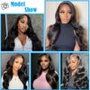26inch (100% Human Hair) Body Wave Lace Front Wigs Human Hair 13x4 HD Lace Front Wigs Human Hair Pre plucked 180% Density Frontal glueless human hair wig for women (1B# 180%Density, Body 26inch)