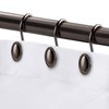 iToplin Metal Shower Curtain Hooks, Oil-Rubbed Bronze Rustproof Decorative Shower Curtain Rings for Bathroom, Curtain Hooks for Shower Liner, 12Pcs