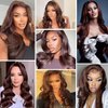 JISHUN Chocolate 13x4 Auburn Brown Body Wave Lace Front Wigs Human Hair Wigs HD Transparent Lace Front Wig glueless wigs 180% Density Brown Colored Glueless 10A Curly Human Hair Wigs