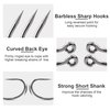 Barbless Fishing Hooks,200pcs Carp Fishing Hooks Freshwater Saltwater Circle Curve Shank Carp Hair Fishing Tackle (Size 2)