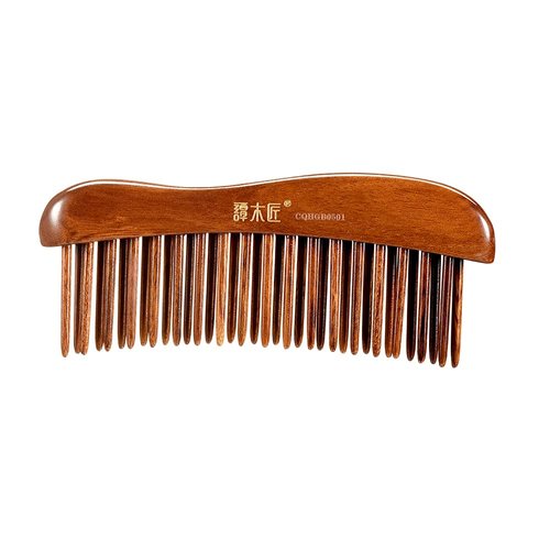 TAN MUJIANG Wooden Hair Comb Wide-tooth Inserted Teeth for Women Curly Hair (CQHGB0501)