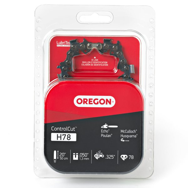Oregon H78 ControlCut Chainsaw Chain for 20-Inch Bar – 78 Drive Links, Replacement Low-Kickback Chainsaw Blade, .050 Inch Gauge, .325 Inch Pitch, fits Echo, Poulan, Ryobi & Husqvarna Models (H78)