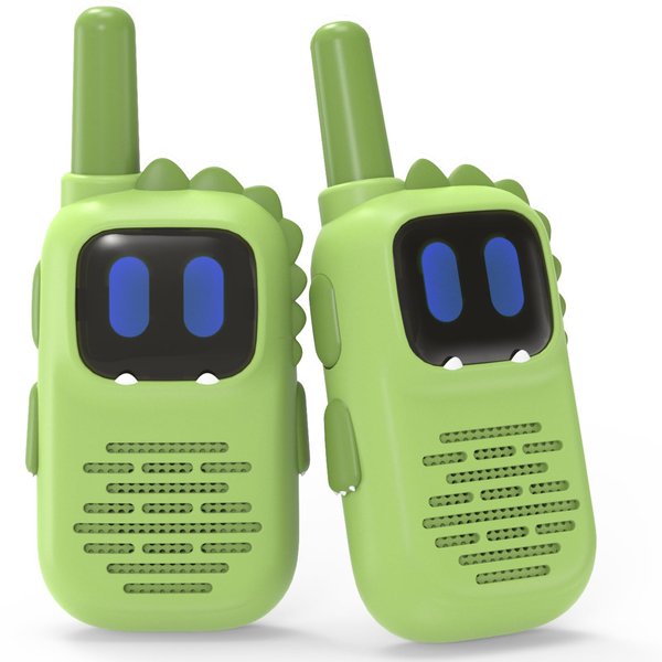 Holiky Green Walkie Talkies for Kids with Dinosaurs Silicone Sleeve, Toys for 3-6 Year Old Boys Girls, Kids Walkie Talkies Decent Range 2 Channels 2 Way RadioToy Gifts for 5-8 Year Old Boys Girls