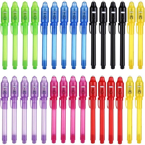 DazSpirit 30PCS Invisible Ink Pens with UV Light, Party Favors for Kids, Spy Pens, Magic Pen Disappearing Ink for Writing Secret Message, Classroom Prizes, Stocking Stuffers for Christmas Valentines