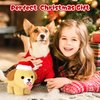 JIAJEGTGT Dog Plush Pillow, Dog Stuffed Animal Cute Christmas Plush Stuffed Dog Plushies Doll, Soft Christmas Stuffed Animal Toy for Kids