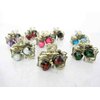 small mini metal heart shaped jeweled antique style bronze hair claw clip: Set B (Primary color: Brown)