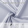 2 Pack Satin Pillowcase with Latent Zipper, Adjustable Satin Eye Mask for Sleeping and Satin Volume Scrunchie for Hair and Skin, Standard Size (Silver,Classic Style)