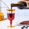 N9R 30 Pack Plastic Wine Glasses with Gold Rim, 6 Oz Plastic Wine glasses with Stem, Disposable Wine Cups Reusable Suitable for Party Weeding Birthday