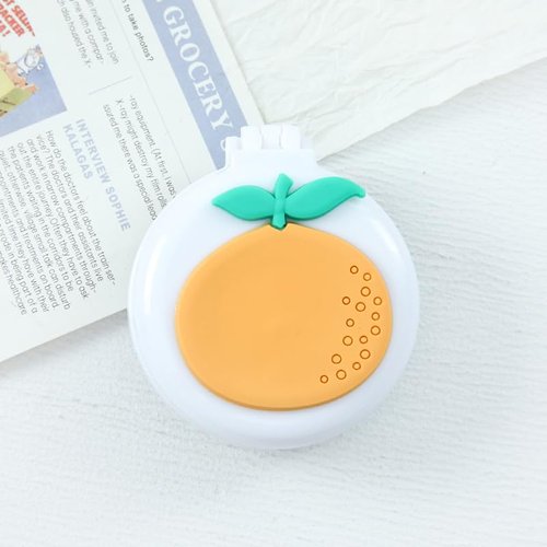 Sweet Orange Travel Hair Brush Pocket Comb with Mini Mirror Portable Compact Folding Hair Brushes Round Mini Compact Massage Comb for Girls and Women, Styling Tools and Appliances, Hair Combs (2H967)