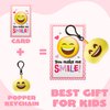 JOYIN 28 Pack Valentines Day Gifts Cards with Expression Face Plush Key-chain, Greeting Cards with Plush for Valentine Classroom Exchange, Kids Party Favor, Game Prizes and School Rewards