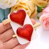 Valentine’s Day Heart Hair Clips for Women Rhinestone Glitter Enamel Heart Hairpins Sweet Lovely Heart Hair Barrettes Styling Hair Accessory Party Gifts (Glitter Heart)