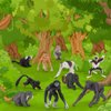 Fantarea Wild Life Jungle Animal Model Playsets 10 PCS Mini Monkey Figurines Proboscis Monkeys Japanese Macaques Marmosets Gibbons Lemurs Action Figure Toy for Child Kids Decor Gift