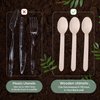 (100 Count) Disposable Wooden Spoons Set - Alternative to Plastic, Eco Friendly, Biodegradable, Compostable Cutlery Set - 50 Wood Spoons Disposable Set