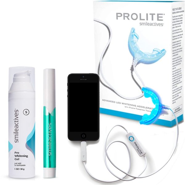 Smileactives Prolite Professional Teeth Whitening Kit, LED Light + Whitening Gel Pen (Spearmint Splash), Dental Quality Stain Removal, Teeth Whitener for White Teeth & Smile, Teeth Whitening Products
